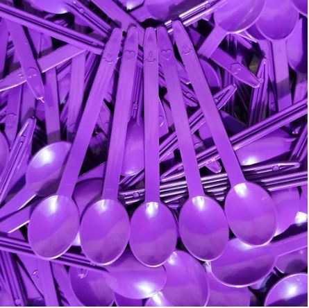 Colherzinha Roxa Para Açaí Sorvete Bolo Inquebrável