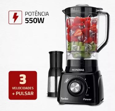 Liquidificador Turbo Power Mondial 500W L-99 FB