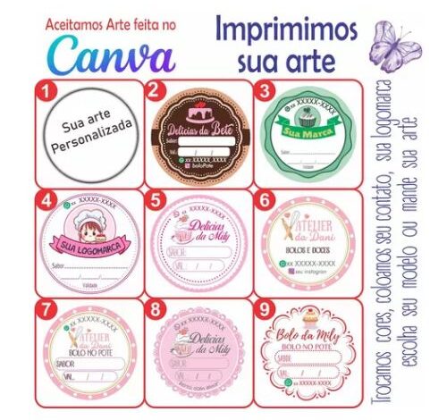 Rótulos Etiqueta Adesivos Personalizado Para Doces 5x5cm