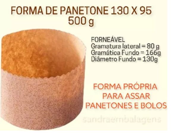 Formas Forneavel P/ Panetone E Chocotone 500g