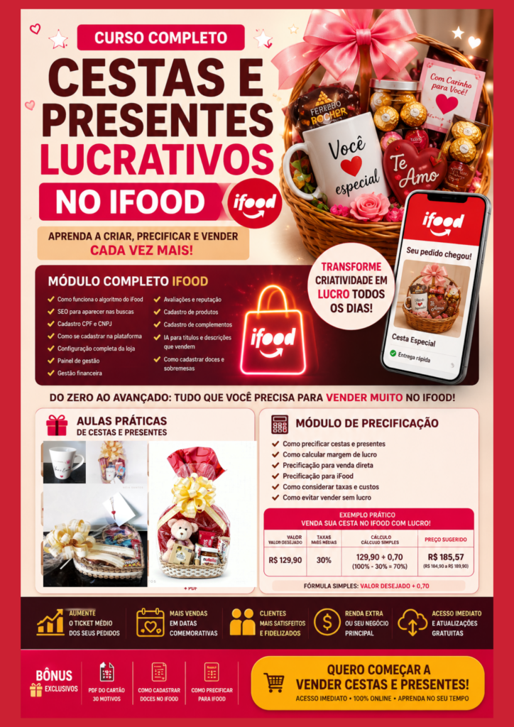 como vender presentes 724x1024 - Curso de Presentes lucrativos no Ifood