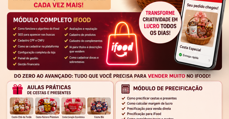 Curso de cesta e Presentes no Ifood